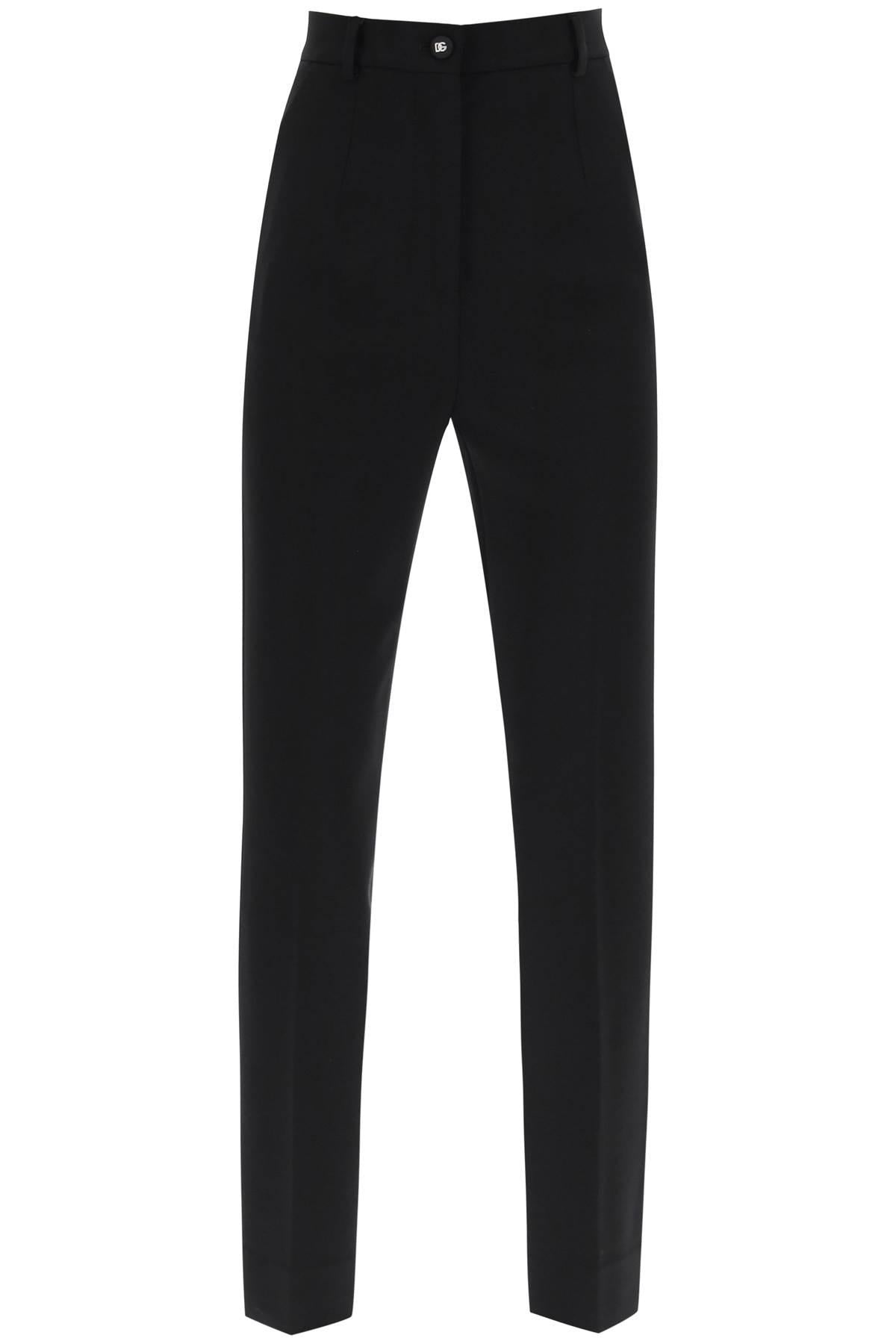 Dolce & Gabbana Cuffed Cigarette Trousers In Black