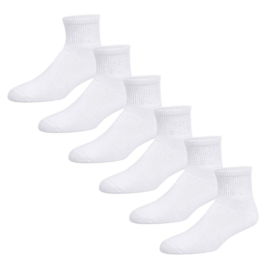 Premium Women's White Soft Breathable Cotton Ankle Socks, Non-Binding –  Wholesale Diabetic Socks