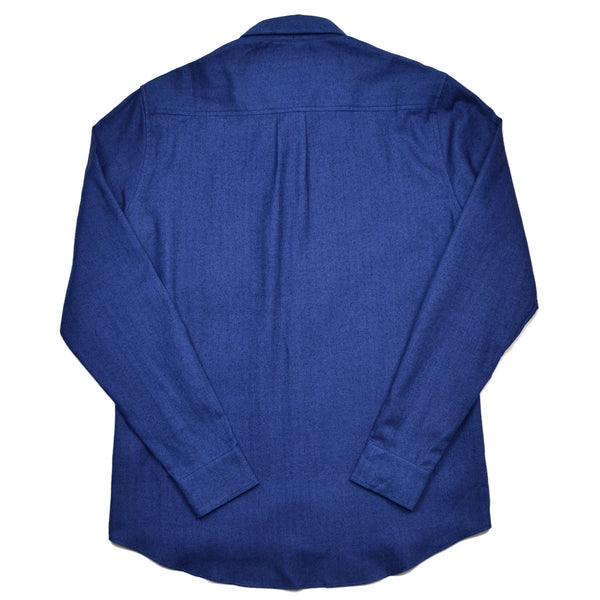 Coltesse - Ksenia Claudine Vertical Pocket Shirt - Blue Indigo Chevron