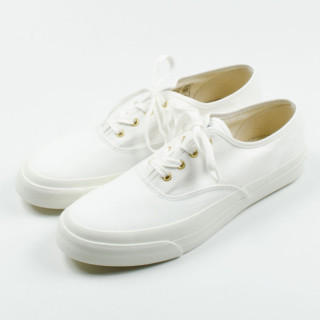 maison kitsune white canvas sneakers