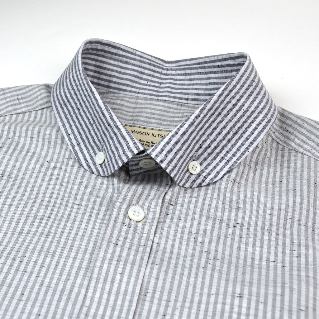 Maison Kitsuné - Irregular Stripes Dress Shirt - Grey Melange