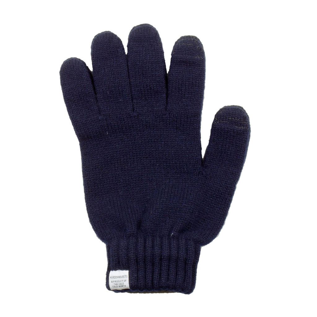 navy wool gloves