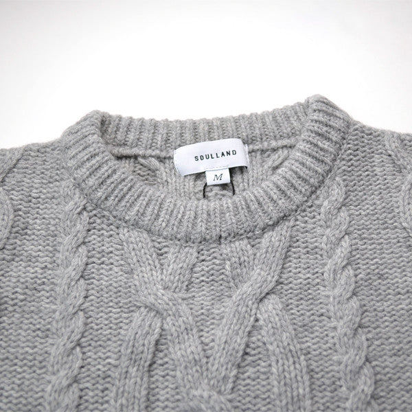 Soulland - Gaedicke Cable Knit Sweater - Grey – BEAUBIEN
