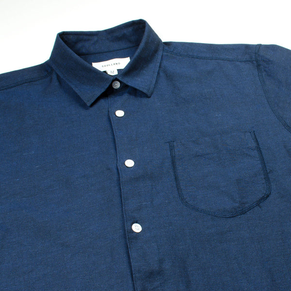 Soulland - Logan Linen Shirt - Navy
