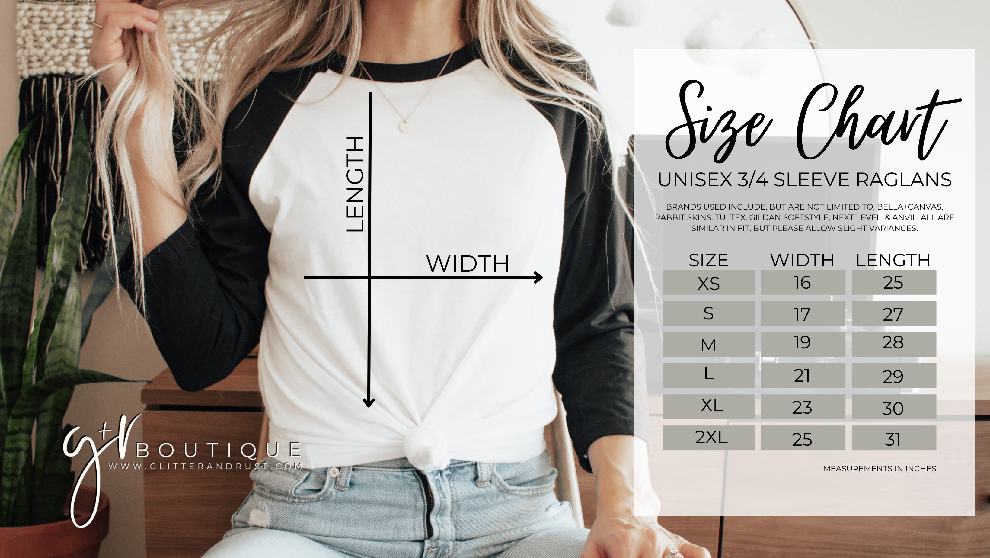 Raglan Size Chart