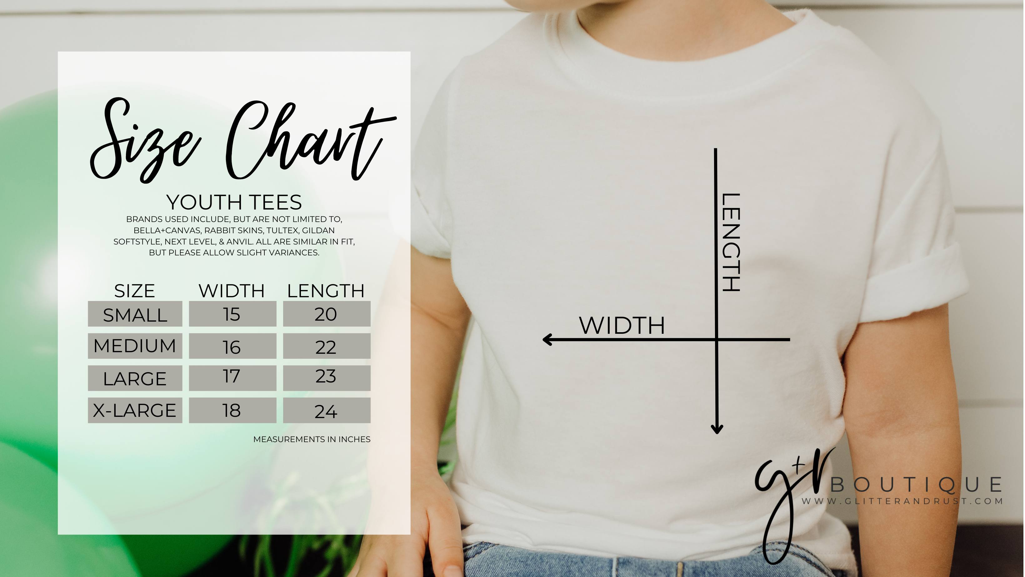 Youth Tee Size Chart