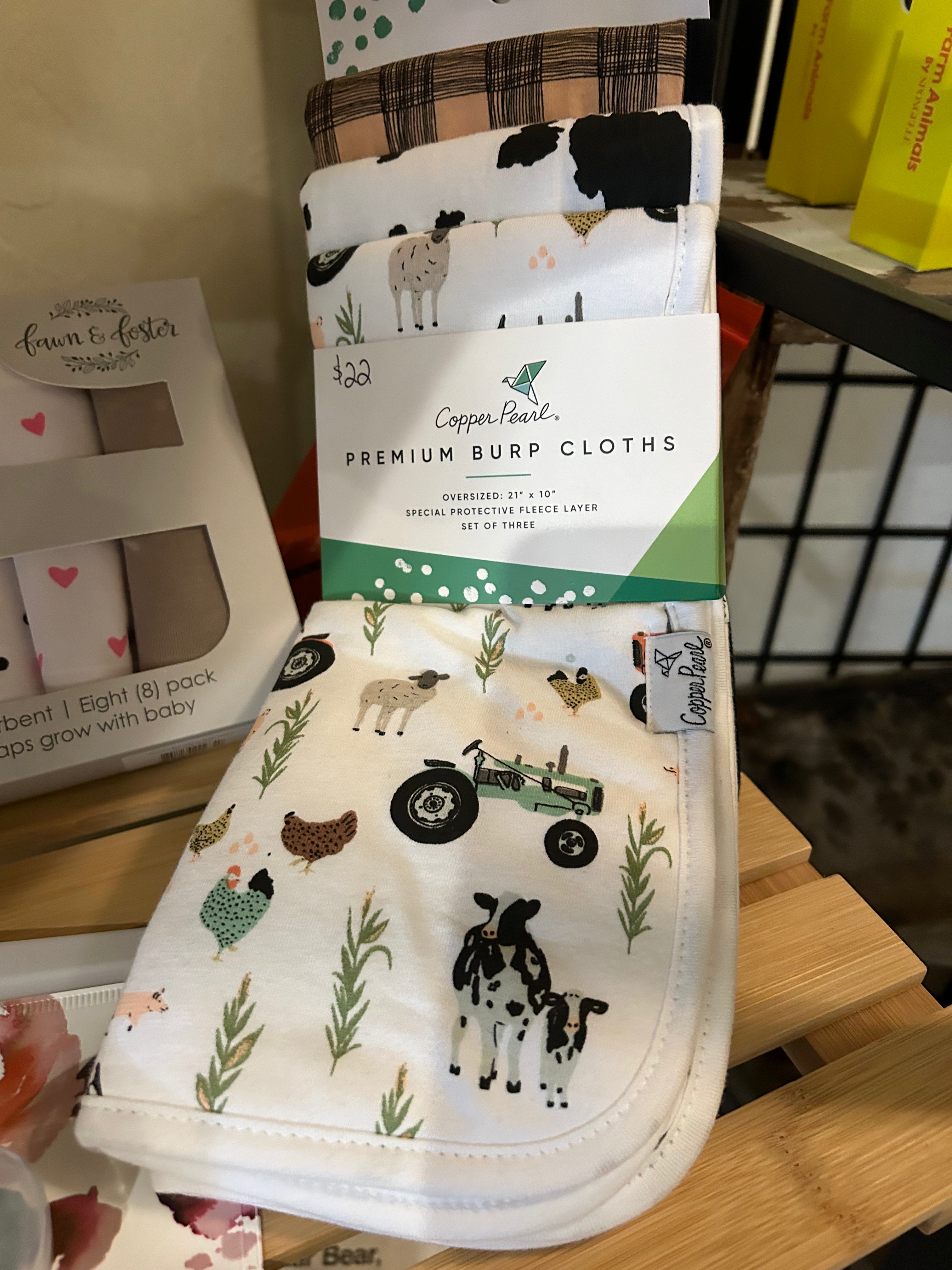 Farm burp cloths