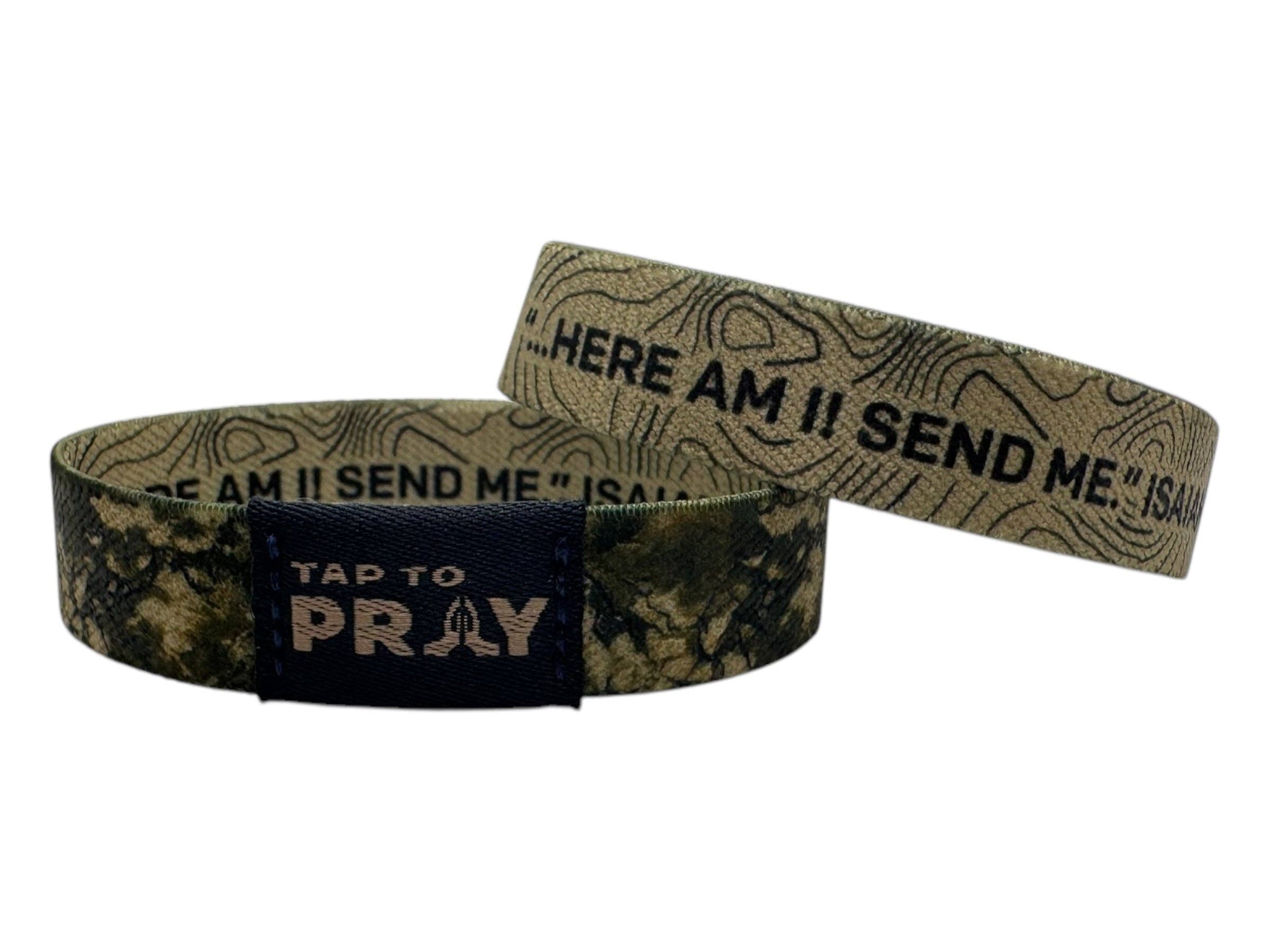 Tap To Pray™ Wristbands - Valor Camo & Isaiah 6:8: X-Small