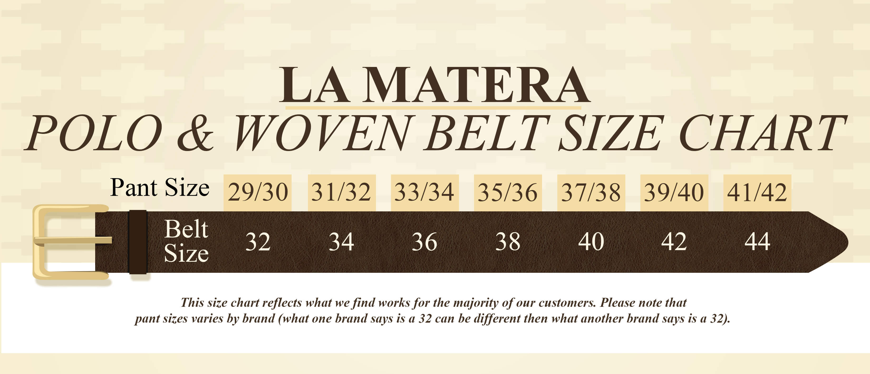 Belt Size Guide – La Matera