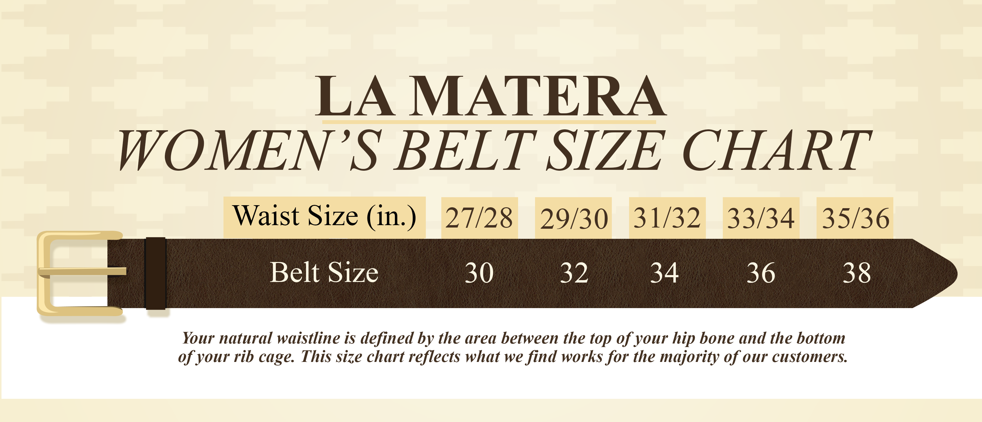 womens belt size chart