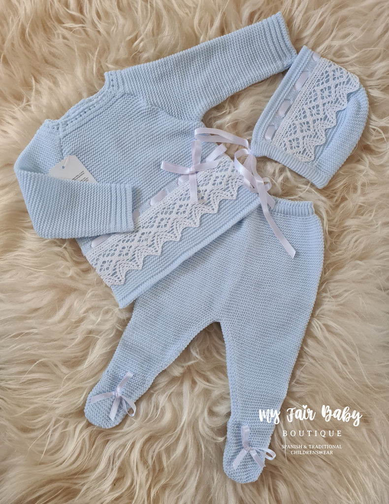 Traditional Spanish Baby Boys Knitted 3 Piece Set 2 Colour Variants