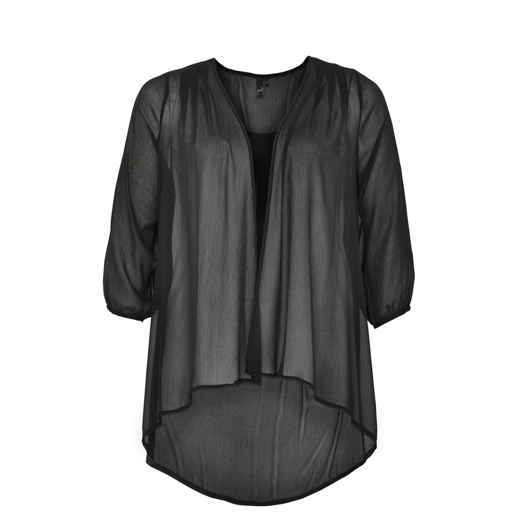 Yoek Shirt Pointy Uni Voile Cardigan | Eurostyle