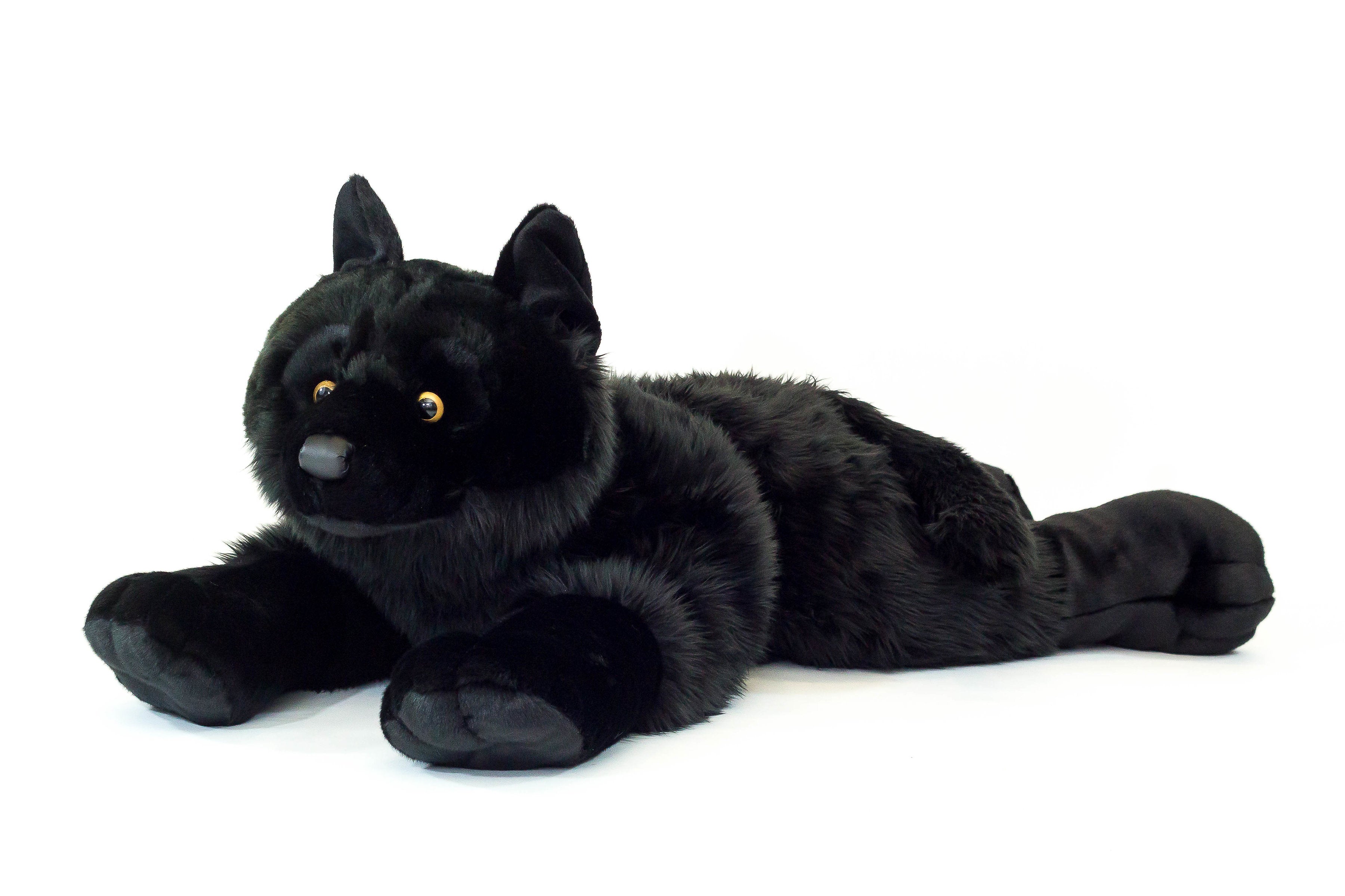 black wolf plush toy