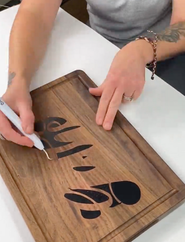 DIY Wood Burned Christmas Cutting Board - Burton Avenue