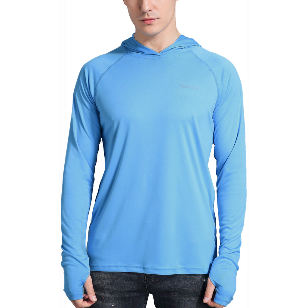 Men's UPF 50+ Sun Protection Hoodie Shirts Long Sleeve SPF Performance ...