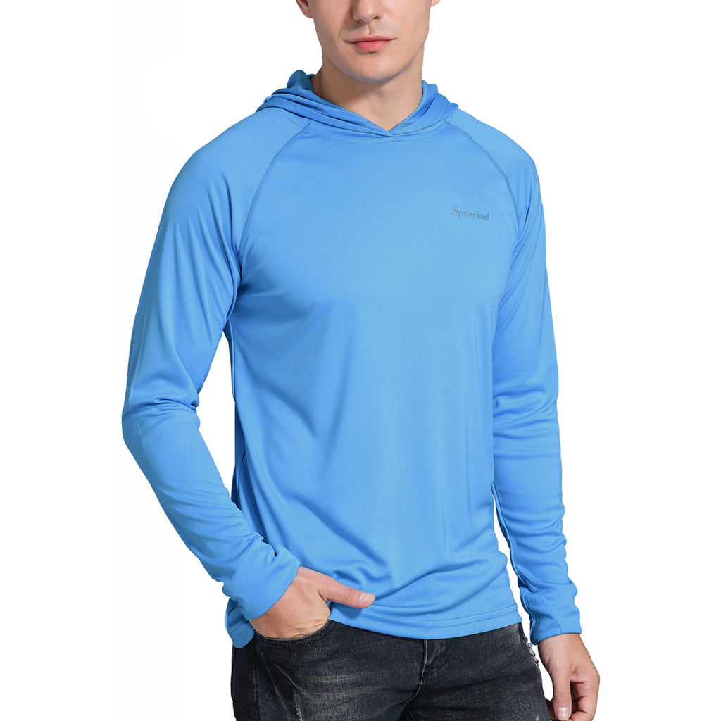 Men's UPF 50+ Sun Protection Hoodie Shirts Long Sleeve SPF Performance ...