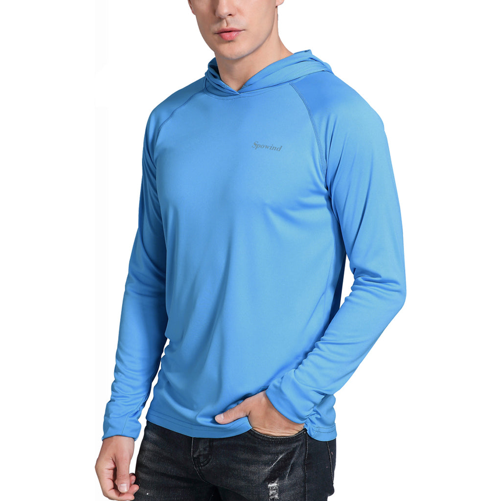 Men's UPF 50+ Sun Protection Hoodie Shirts Long Sleeve SPF Performance ...