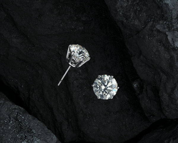 Diamond earrings in silver
