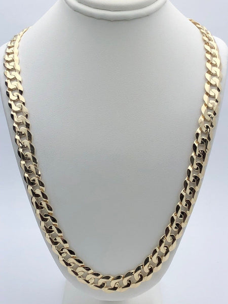 Real Solid 14K Gold Cuban Curb Necklace Chain