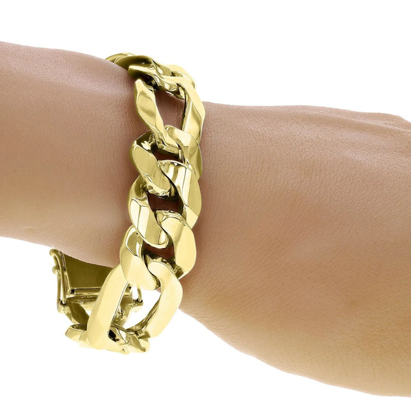 Real Solid 14k Gold Bracelet Cuban Curb