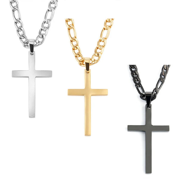 Black Silver and Gold Cross Necklaces