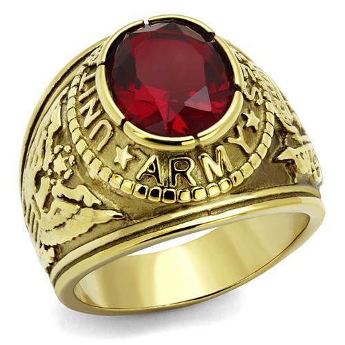 Men's Army Ring in Gold and Red