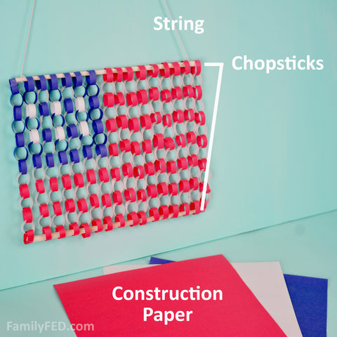 How to create a construction-paper flag craft DIY from the Dollar Tree