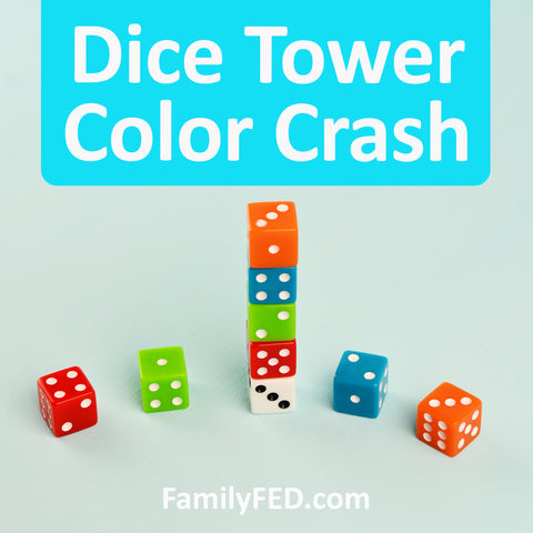 For this easy dice game for parties or family game night, you’ll need just two dice per person in different colors.
