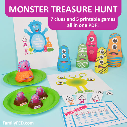 Monster Treasure Hunt—Printable Halloween Party Pack