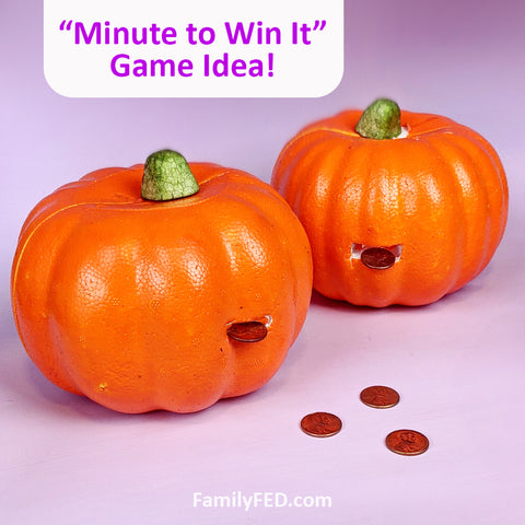 "Penny Pumpkins" Halloween Party Game—"Minute to Win It" Game Style with Dollar Tree Pumpkins!