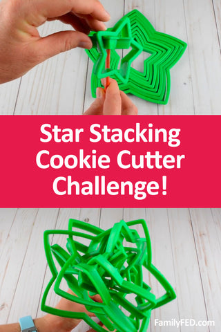 Minute to Win It Christmas Party Game Idea: Stacking Star Cookie Cutter Challenge
