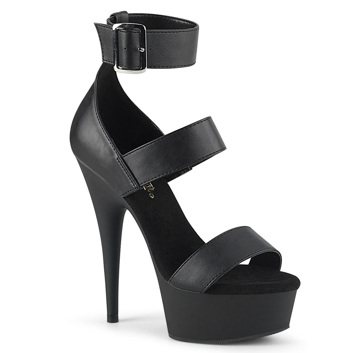 DELIGHT-629 Black Pu, Stripper Sandals, Pleaser Shoes, 6 Inch Heels ...