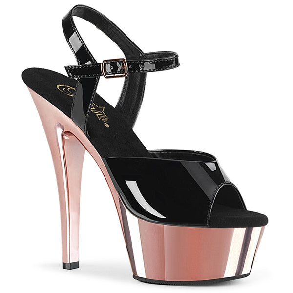 KISS-209 Black/Rose Gold, Stripper Shoe 