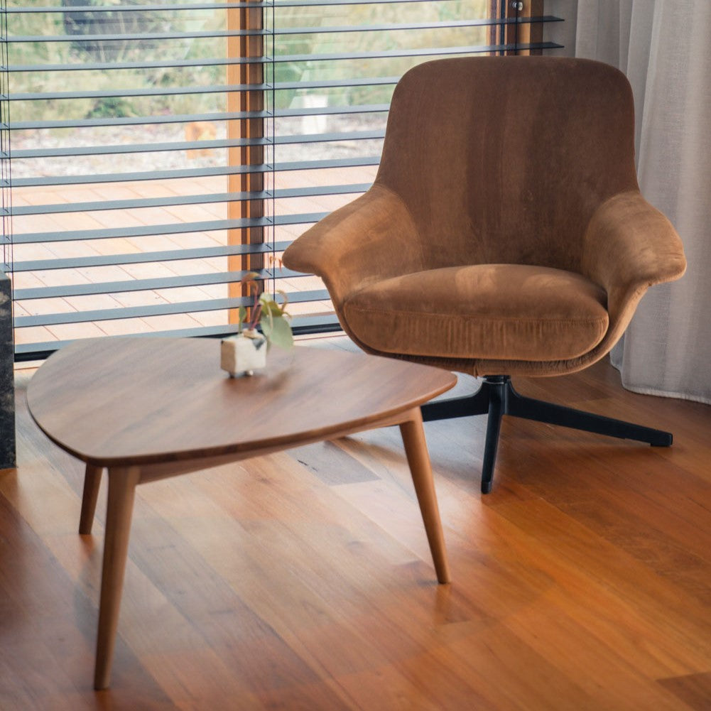 Triangular Vintage Coffee Table from Solid Teak Wood