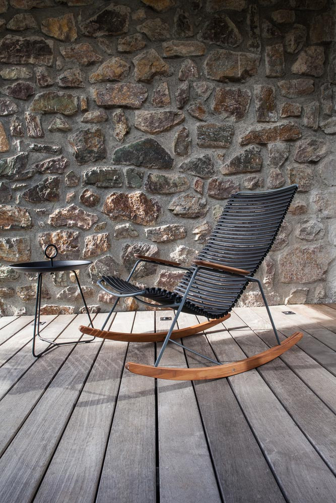 iron rocking chair with cushion