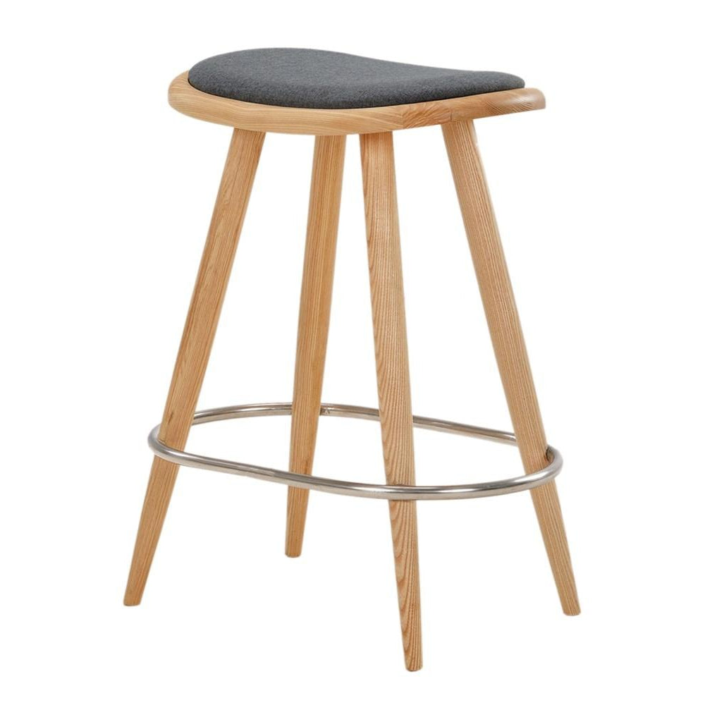 grey cushioned stool