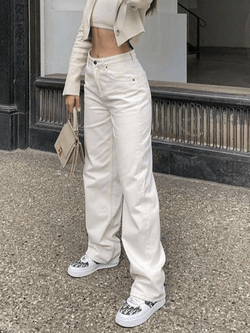 2023 White Washed Boyfriend Jeans White S in Jeans Online Store ...
