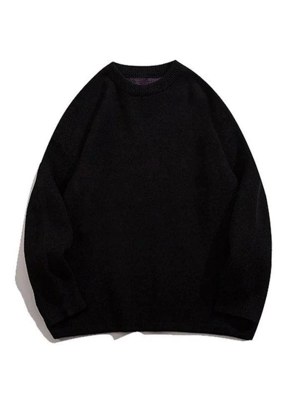 JACQUARD CREW NECK SWEATER BLACK XL-