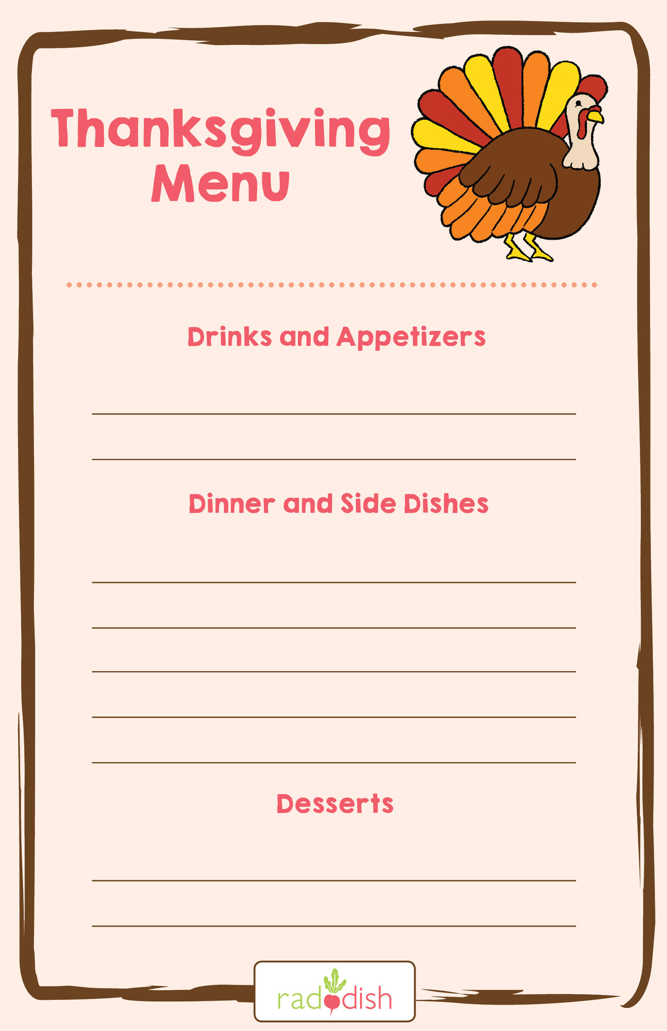 Thanksgiving Menu – Raddish Kids