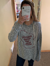 Load image into Gallery viewer, MY TOWN&#39;S SMALLER THAN YOUR TOWN SOFT HOODIE WISCONSIN SWEATSHIRT