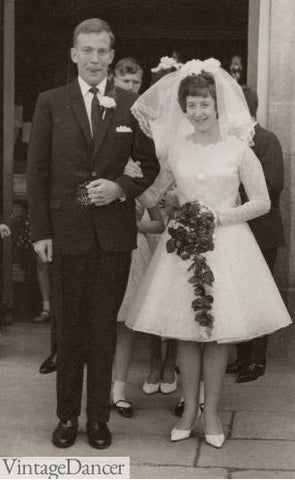 Shorter wedding dress style from the 1960s