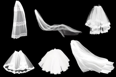 Illustration of various bridal veil lengths