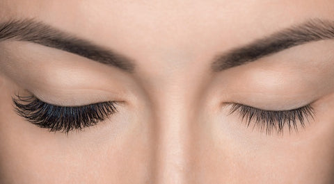 Bridal beauty tips; one eye has lash extensions