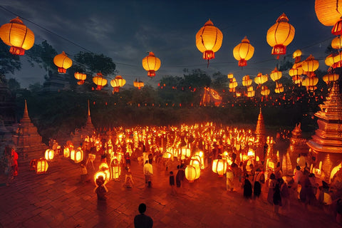 Wedding ideas; traditional lamp ceremony in Thailand