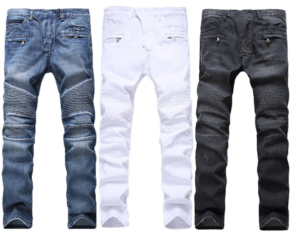 ripped denim joggers