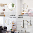 4VWIN Bamboo Frame Circle Mirror Wall-mounted Round 50*50cm