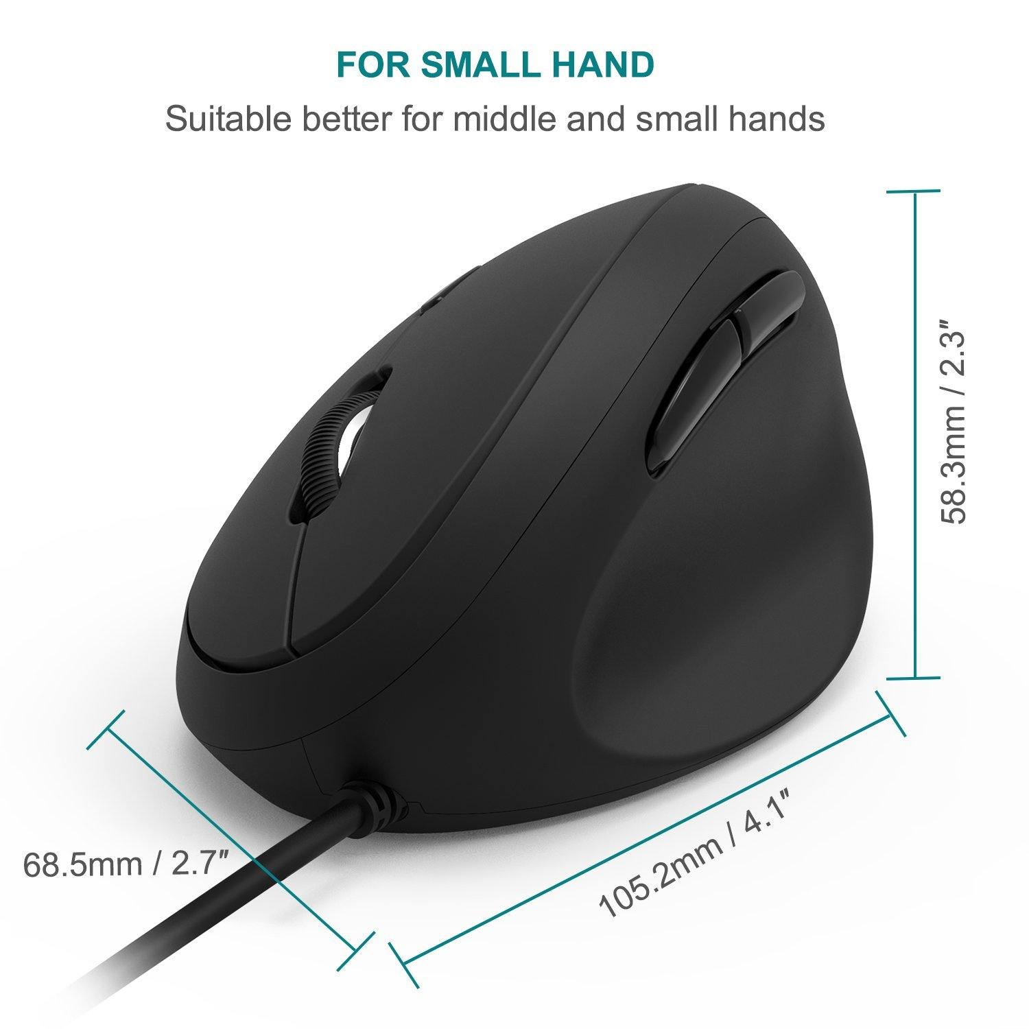 Ergonomic Wired Mouse, Jelly Comb 2.4G Silent Vertical Gaming Mouse Mo