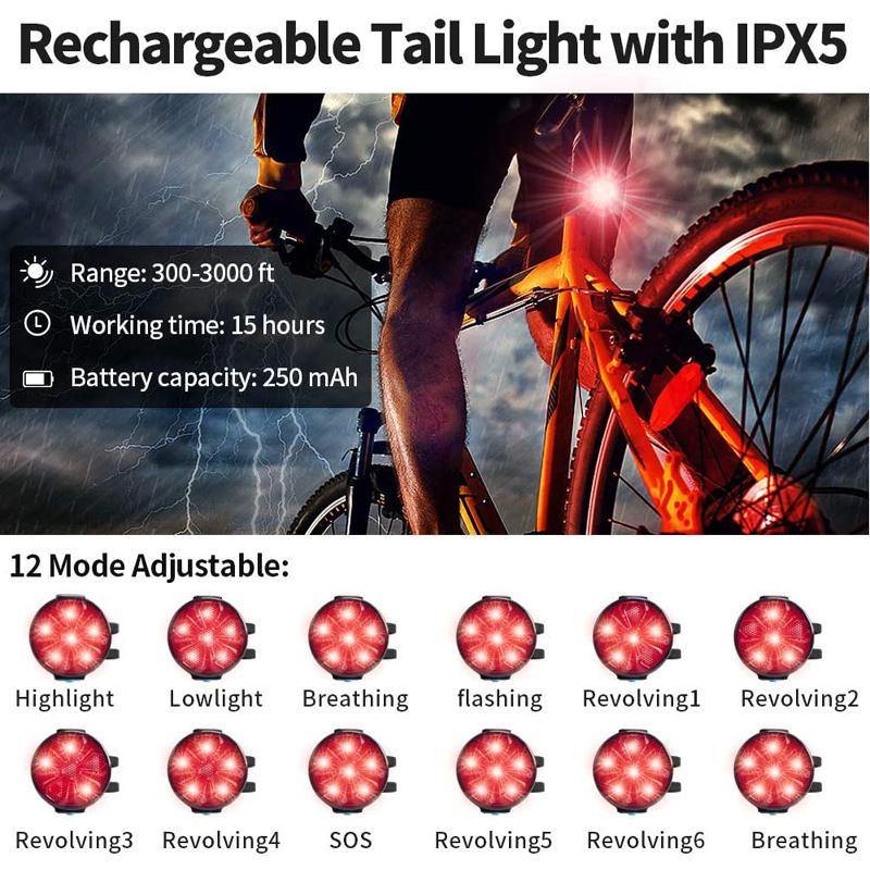 OCOOPA KX3 3 Modes LEDBike Lights Set Rechargeable - DealsnLots
