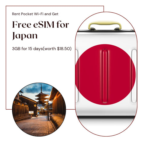Rent 1 pocket wifi and get free eSiM japan