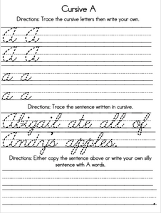 dry erase cursive writing book